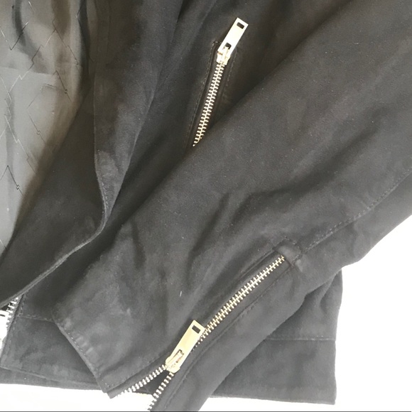 💯Real Suede Massimo Dutti Navy Moto Jacket - Picture 10 of 12